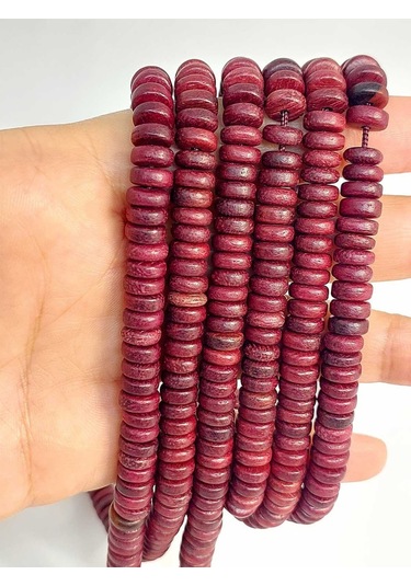 Bileklik Boy Yarım Dizi Ud Ağacı Ahşap Rondela Kesim 7.5 2.5mm 45300 18cm Uzunluğundadır Çok Renkli