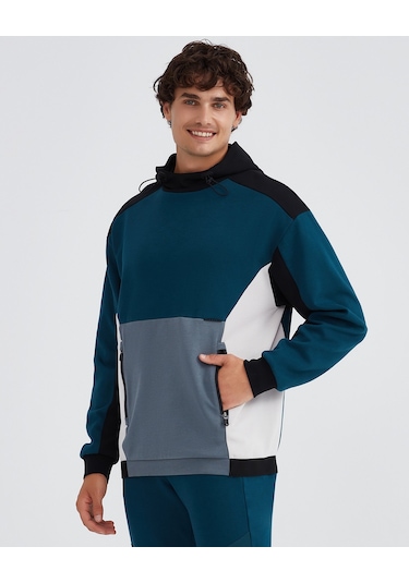 Skechers M 2Xı-Lock Hoodie Sweatshirt Erkek Petrol Sweatshirt S232193-405 Petrol