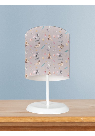 Mekta Home Bebek Ve Çocuk Odası Geyik Ve Tatlı Hayvanlar Desenli Abajur