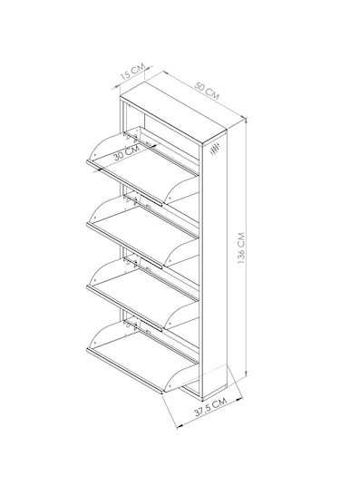 Arpelia Metal Ayakkabılık 4 Lü Beyaz