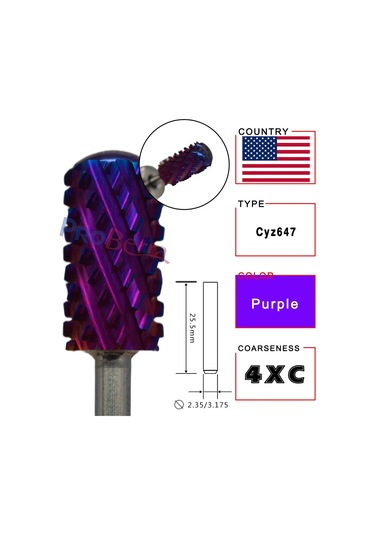 Rolinstar 6.6 Büyük Varil Yuvarlak Pürüzsüz Üst Altın Freze Kesici Tırnak Törpüsü Aracı Matkap Ucu Aksesuarları Derin Mavi Koyu Mor