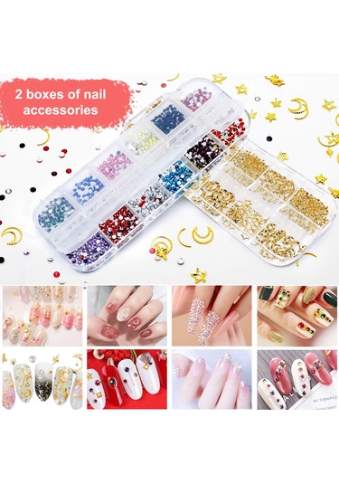 Vkemall Pembe Manikür Aleti Seti: 15 Fırça + 5 Çift Uç Nokta Kalemi + 4 Sticker + 2 Dekor Kutusu + Altın Folyo + 10 Renkli Tel + Pinzet