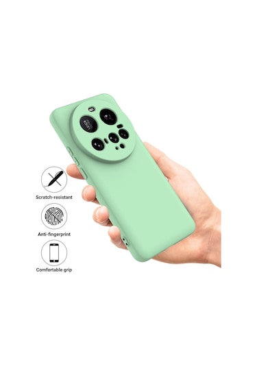 Xiaomi 15 Ultra Düz Renkli Sıvı Silikon Damlamaz Tam Kapsama Telefon Kılıfı Yeşil