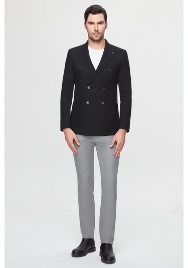 Twn Slim Fit Siyah Kumaş Ceket 5ef04dd024881 001