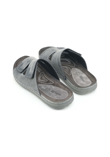 Gezer Naturela Comfort Erkek Yazlık İç Taban Hakiki Deri Çift Cırtlı Ayarlanabilir Rahat Taban Günlü Siyah