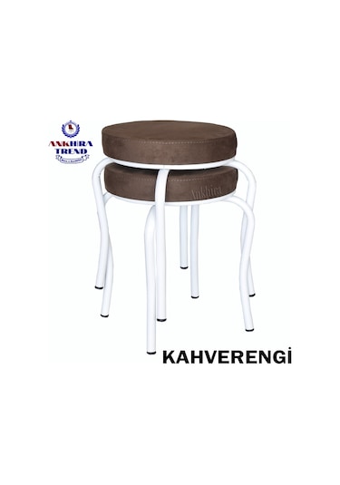 Tabure (Beyaz Ayaklı) (2 Adet)-Mutfak Balkon Tabur...