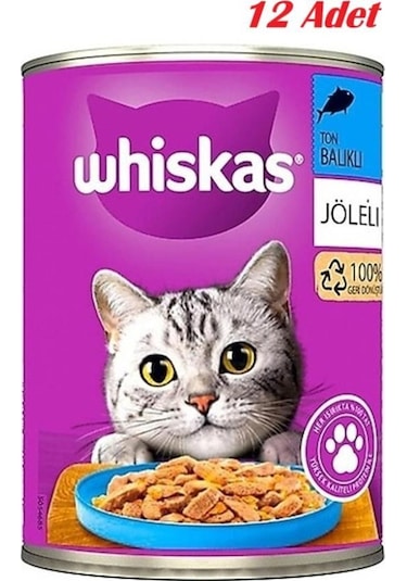Whiskas Konserve Kedi Maması Ton Balıklı 400 Gr X 12 Adet