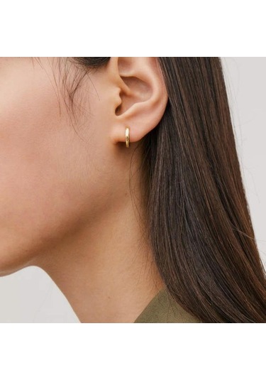 8 Mm Cerrahi Çelik Halka Küpe Gold Renkli Sarı