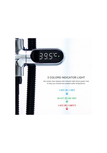 Dofolink Led Isı Gösterici, 5-85 C Aralığı, 0.5 C Hassasiyet, Su Sıcaklığı Kontrol Cihazı, Duş Malzemesi, Pil Ve Şarj Olmadan
