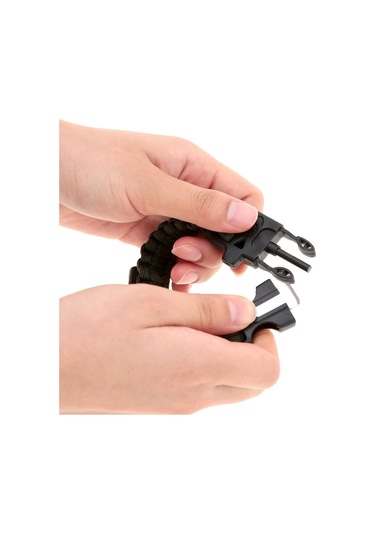 Jokmae Koyu Yeşil Paracord Acil Durum Bilekliği - Şişe Açacağı Diğer