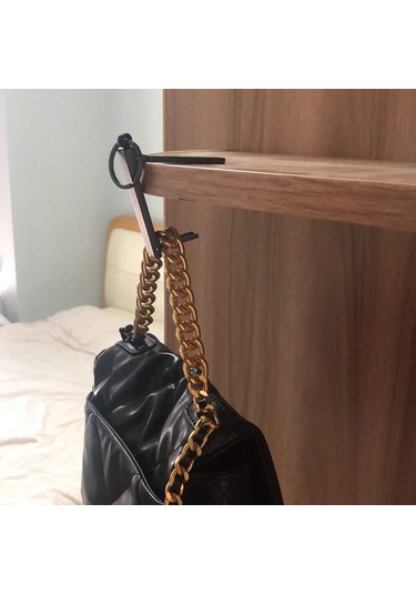 Mufunye Zinc Alloy Çift Fonksiyon Masa Çanta Kanca Ve Telefon Tutucu, Katlanabilir, 10 Pound Taşıma Kapasitesi, 2 Adet Siyah