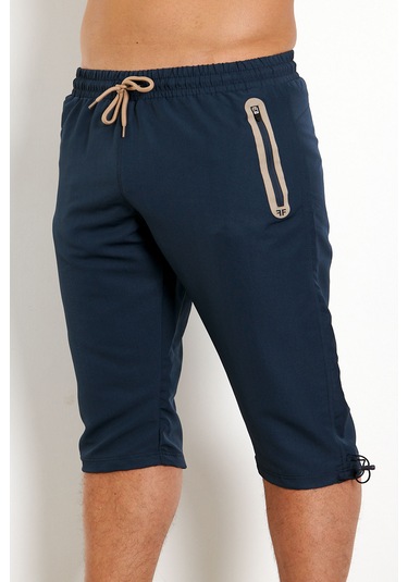 Enricoferry Erk Lacivert Hızlı Kuruyan Büyük Beden Kapri Edy2524b Lacivert