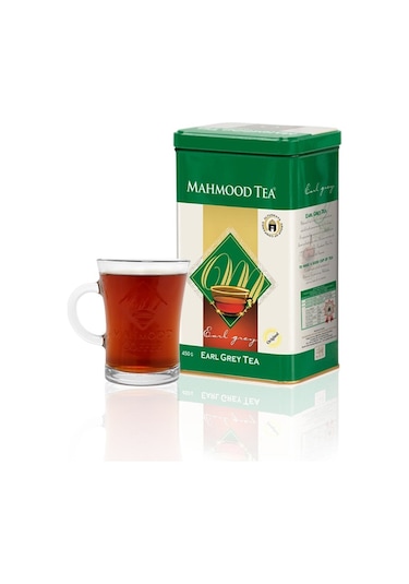 Mahmood Tea Bergamotlu Seylan Dökme Çayı Earl Grey Teneke Kutu 450 G + Cam Bardak