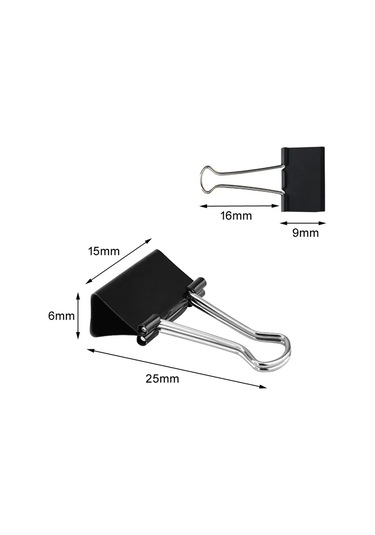 10 Adet/takım Siyah Klasör Klipsleri Foldback Metal Ataçlar