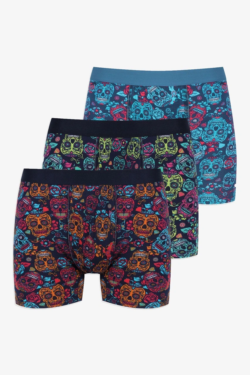 Erkek Üçlü Pamuklu Likralı Boxer Ko9003bx Çok Renkli