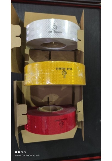 E-21&E-11 Onaylı Tır Kamyon Romörk İçin 50 Mt Şerit Reflektör Kırmızı