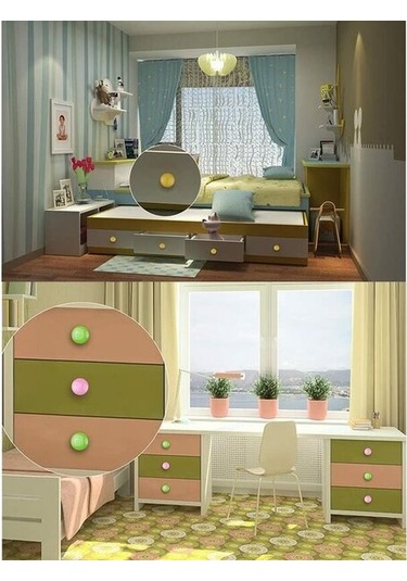 Yuvarlak Porselen Düğmeler, Mobilya Düğmeleri, Çekmece Düğmeleri, Dolap Düğmeleri, Seramik Kulplar, Dekor, Antika Yaylı Çekmece, Şifonyer, Kapı Yeşil