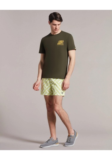 Skechers M Swimwear Printed 5 Inch Swimshort Erkek Light Green Deniz Şortu S231384-299