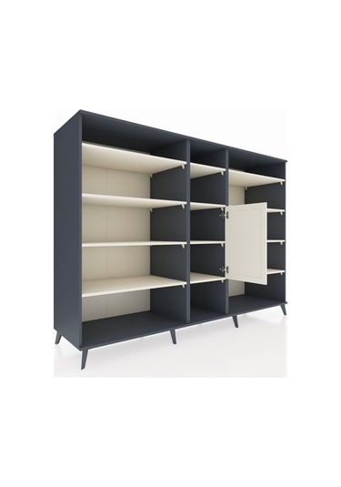 Kronos Dolap 12 Raflı Tek Kapaklı 220x59x163 Antrasit-aytaşı Antrasit-aytaşı