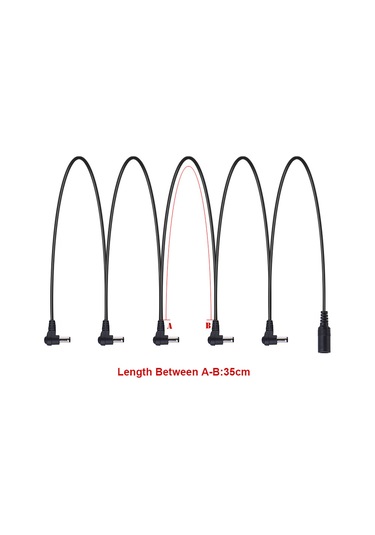 Geeksen Gitar Efekt Güç Kaynağı Adaptörü 9v Dc 1000ma 5 Yollu Zincir Akor Kablosu Negatif İç Pozitif Dış