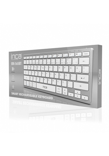Inca Ibk-565bt Bluetooth 5.0 Şarj Edilebilir Akıllı Gümüş Klavye
