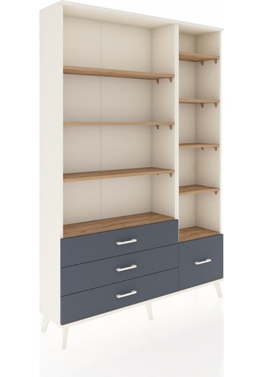 Arges Dolap 9 Raflı 4 Çekmeceli 132x30x195 Aytaşı-çam/antrasit Atlas Çam/antrasıt