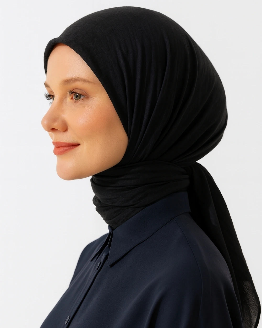 Konfor Eşarp 195x85 Cm 4 Mevsim Kullanım Terletmez, Kaymaz, Pamuk Polyester Karışımlı Rahat Eşarp Siyah