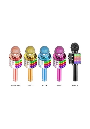 Besthome1 Bluetooth Mikrofon, Led Işıklı Kablosuz Kayıt, Mobil Karaoke