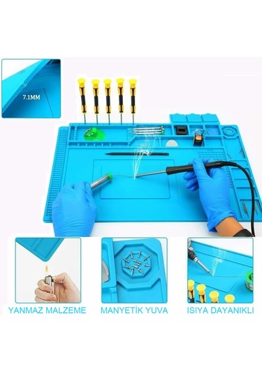 Venaliastore Isıya Dayanıklı Manyetik Tamir Bakım Silikon Matı