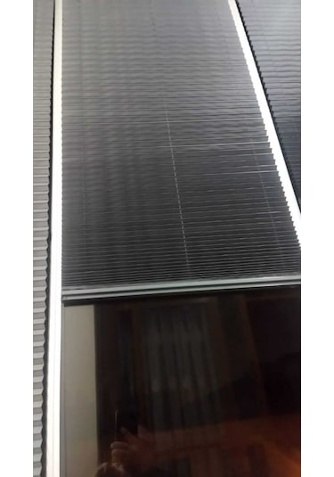 Katlanır Antrasit Renk Plise Perde Cam Balkon Ve Ev Perdesi Premium Serisi Askılı Veya Vidalı Antrasit