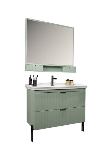 Kobos Noble 100 Cm Banyo Dolabı Seti Mint Yeşil