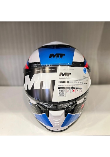 Kask Mt Thunder 4 Sv Luminence A7 Parlak Beyaz/mavi/kırmızı Çok Renkli