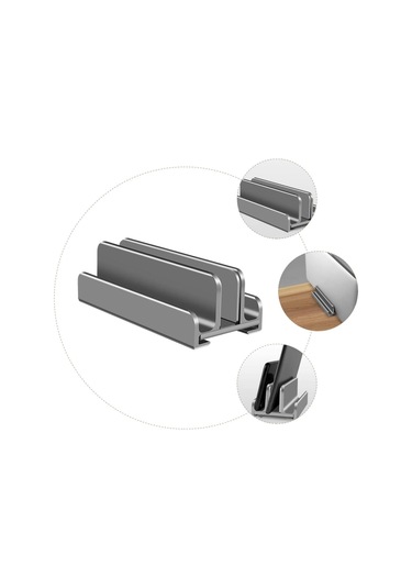 Masa Bilgisayar Rafında Dizüstü Bilgisayar İçin Sağlam Dizüstü Tutucu Dikey Alaşım Standı