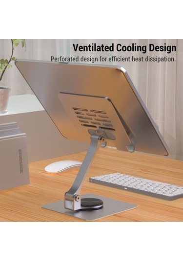 Pazly 360 Dön. Alüminyum-karbon Çelik Tablet Standı - Soğutucu, Açıklayıcı Stand