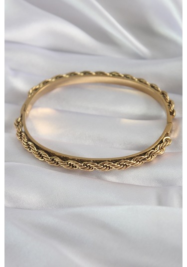 316l Çelik Gold Renk Burgu Zincir Model Kadın Kelepçe - Tj-bb5904 Gümüş