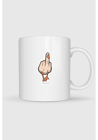 Duck You Tasarımlı Kupa Bardak Beyaz