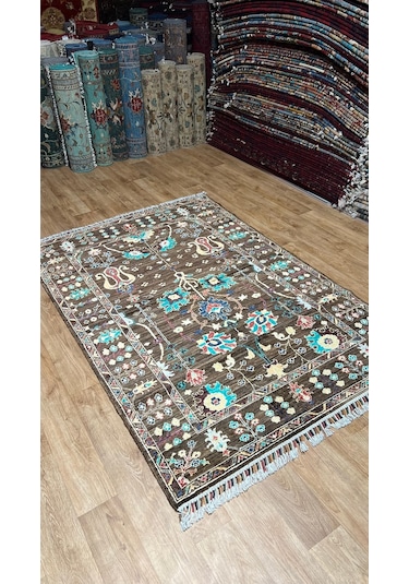 El Dokuma Afghan Halısı Kahverengi