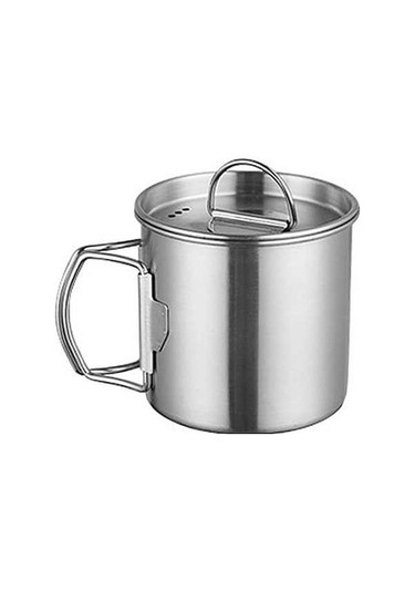 Bloomnest Katlanabilir Kulplu Kapaklı Kamp Kupası, Dağ Yürüyüşü Paslanmaz Çelik Çok Renkli Çok Renkli Çok Renkli