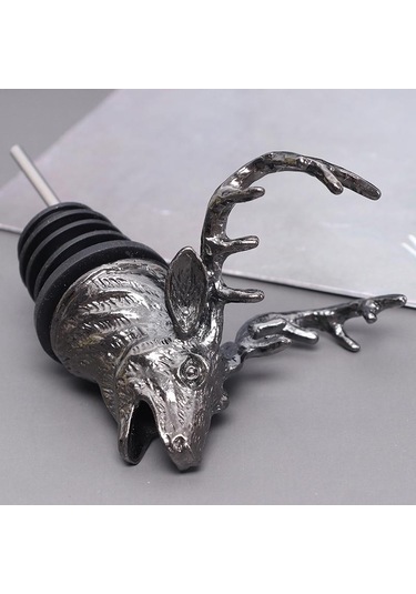 Altın 1 Adet Geyik Kafası Şarap Akıtıcı Benzersiz Şarap Mantarı Bar Aracı Altın