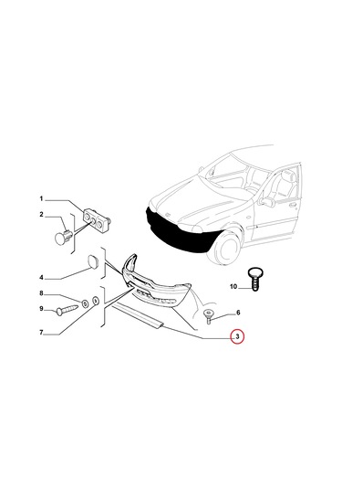 ÖN TAMPON ALT LASTİĞİ SPOYLER PALİO SİENA ALBEA 719565808