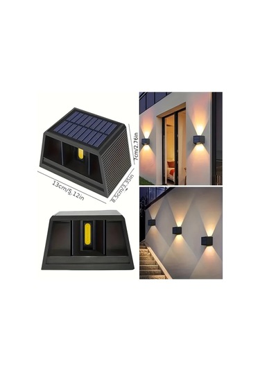 Xuweiwei 2 Adet Sıcak Işık Güneş Led Duvar Lambası Ayarlanabilir Aydınlatma Dış Mekan Bahçe Teras Modern Villa Peyzaj Işığı