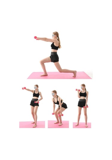 Suntek Erkekler Kadınlar İçin Egzersiz Dambılları Kırmızı