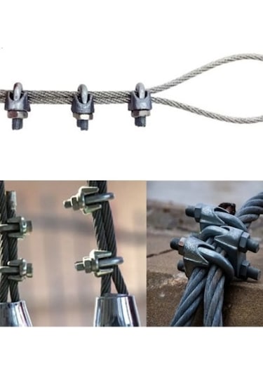 10 Adet Metrik 12 Meridyen Klemens Çelik Halat Kılemensi No:15