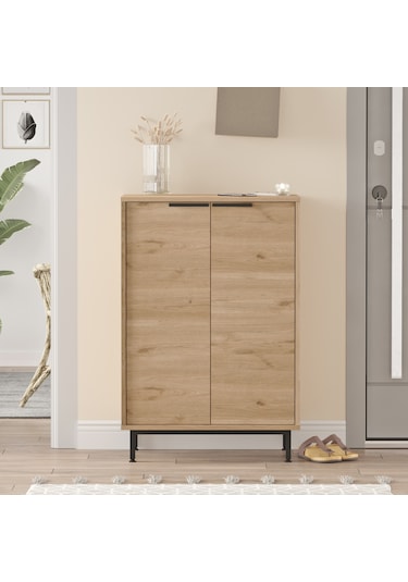 Robin Home Rio Ayakkabılık Metal Ayaklı 5 Raflı Sepet Kahverengi