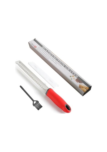 304 Paslanmaz Çelik Peynir Rendesi Çok İşlevli Çikolata Limon Tel Kesici Plastik Kaymaz Saplı Mutfak Aletleri Kırmızı