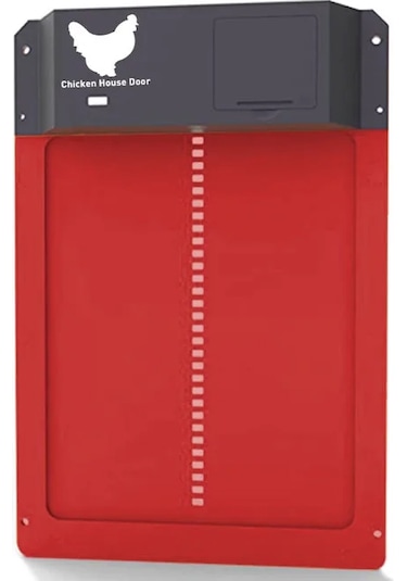 Otomatik Tavuk Kümesi Kapı Açacağı Akülü Işık Algılama Kontrolü Su Geçirmez Pet Red