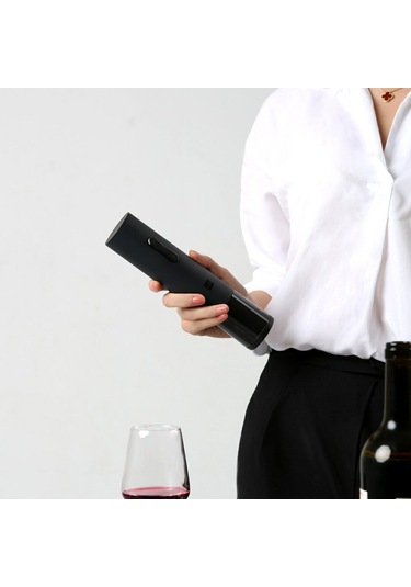 Xıaomı Huohou Şarap Elektrikli Şişe Açacağı Otomatik Tirbuşon Şarj Edilebilir Şarap Şişesi Mantar Çıkarıcı Siyah