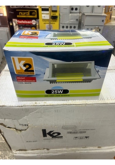 Kdl247 Cob Ledli Down.25w Dikdörtgen S/a Beyaz Armatür Beyaz