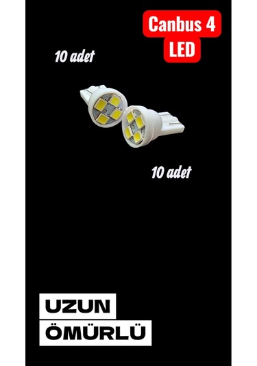 T10 10 Adet Dipsiz Park Ampul Canbus Arıza Işığı Yakmaz