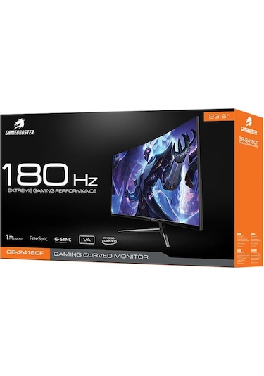GameBooster GB-2418CF 23.6" 1 MS 180 Hz FreeSync Full HD Curved VA LED Monitör